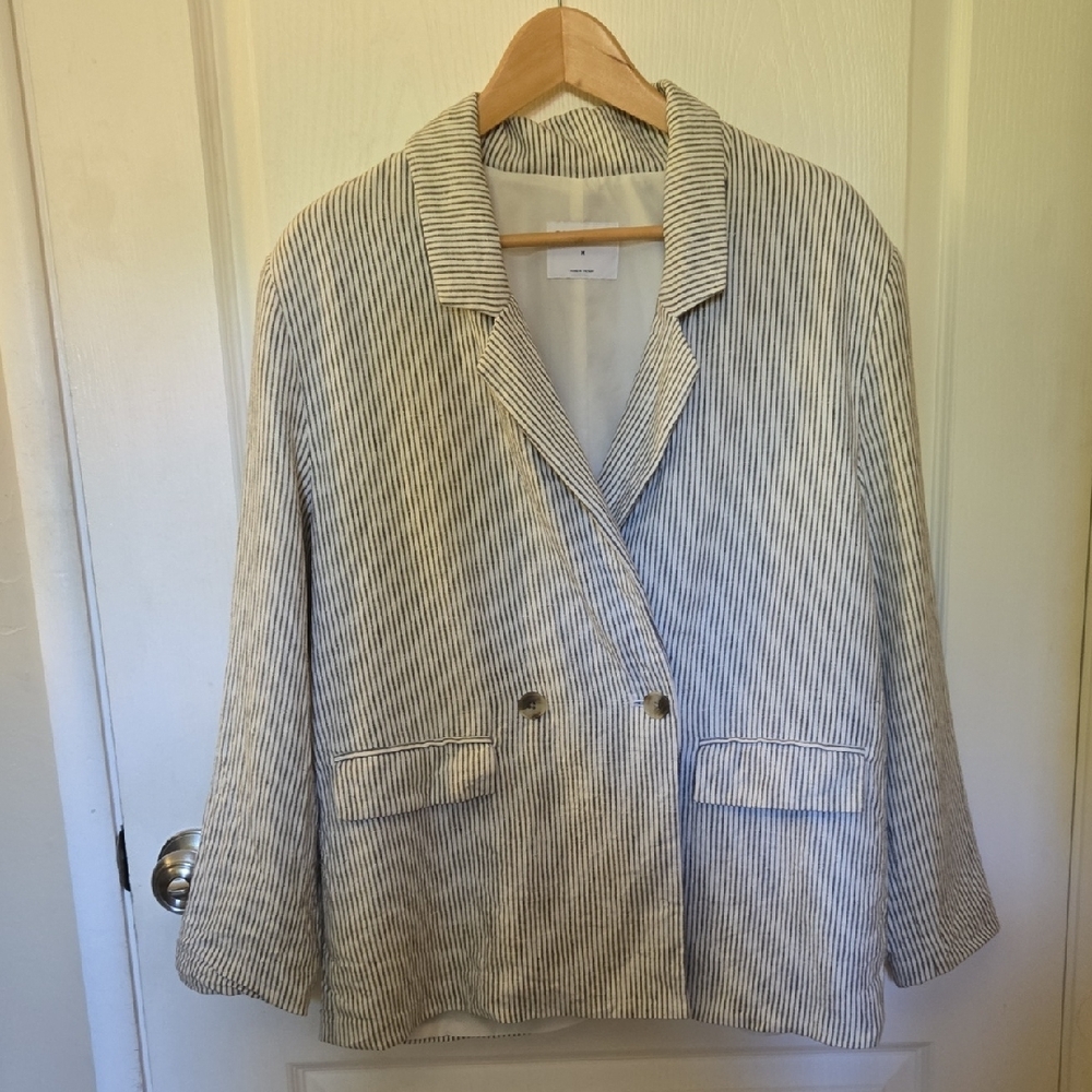 Old Navy Black and White Blazer Classic Suit Jacket